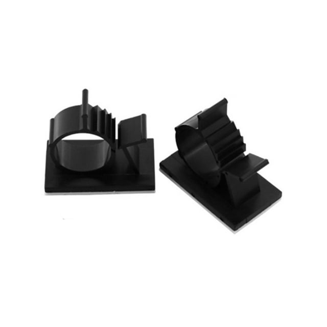 Decodeary Firm Nylon Back Adhesive Wire Buckle - Safe And Stable Wire Fixation Plastic Adhesive Wire Holder ABS Data Cable Holder black 1Set