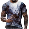 thumbnail image 2 of Qiopertar Liquidation à Moins de 5$ T-Shirt à Manches Courtes pour Hommes, Mode Décontractée, Col Rond, Imprimé, en Liquidation, Offres d'Accès Anticipé, 2 of 5