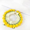 thumbnail image 1 of Dog Cat Crochet Bow Tie Collar Cute Knitted Scarf Plaid Pet Wool Bandana Collar with Flower Bell Cat Necklace, 1 of 4