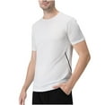 thumbnail image 2 of pstuiky camisetas de hombre, Camiseta deportiva elástica transpirable de color sólido, informal, de manga corta y cuello redondo para hombre camisetas de hombre l, 2 of 5