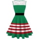 thumbnail image 3 of Lucakuins Vestido de mujer, vestido midi de encaje sin mangas con cuello redondo y estampado de estilo navideño para fiesta navideña Lucakuins  moda, 3 of 9
