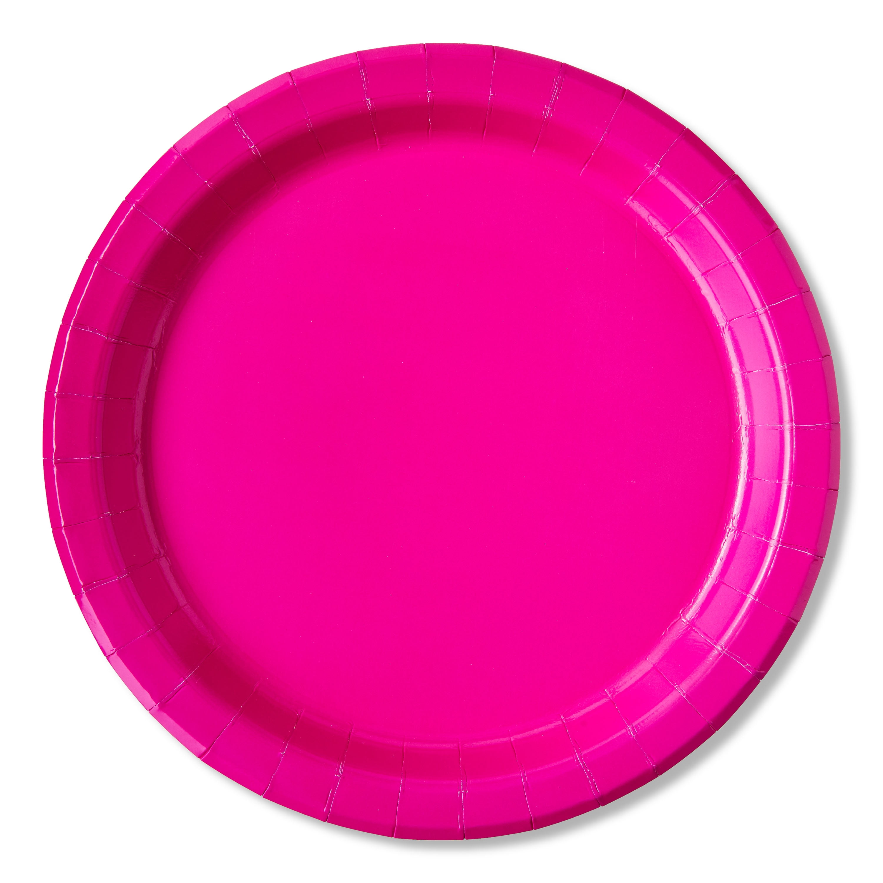 (6 pack) Disposable Paper Plates, 9", Neon Pink, 20 Pieces, by Way To Celebrate