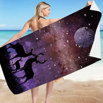 Fnochy Oversized Beach Towel Sandproof Lightweight Microfiber Quick-Dry Compact Travel Towel for Pool, Camping, Yoga, Gym & Outdoor Activities