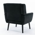 thumbnail image 4 of Velvet Living Room Accent Chairs, Modern Upholstered Armchair, Ergonomics Reading Side Chair with Black Wooden Legs for Bedroom Office Balcony Study, Black, 4 of 7