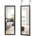 thumbnail image 1 of ZXNYH Over The Door Mirror Full Length Mirror Hanging Over Door or Leaning Against Wall or Mounted On Wall, Door Mirror Full Length Mirror Over The Door, 43"x18", White, No Stand, 1 of 6