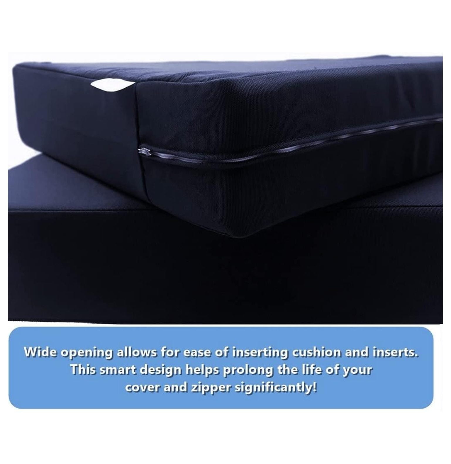 Midnight Dark Navy Outdoor Water Patio Chair Cushion Seat Pillow Covers (25"x25"x5" (4 Covers))