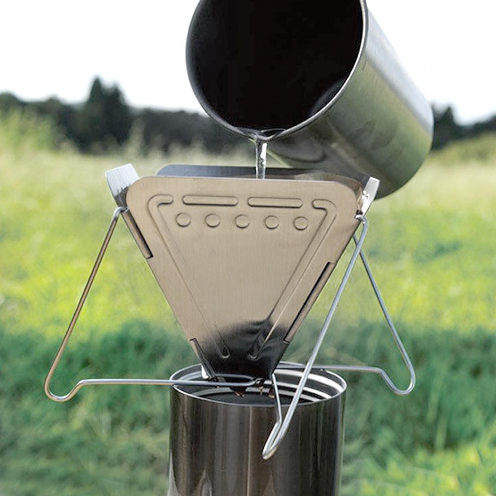 Stainless Steel Coffee Filter Outdoor Camping Folding Portable Coffee Drip Rack