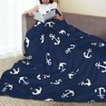 thumbnail image 5 of Yiaed Nautical Themed Simple Anchors Pattern Fleece Throw Blanket,Fleece Throw Blankets for Couch & Bed All Season Use -50"x40", 5 of 6