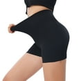 thumbnail image 2 of Elainilye Fashion Yoga Shorts for Women Tummy Control High Waist Biker Shorts Seamless Yoga Peach Hip Lifting Outdoor Fitness Shorts,Black, 2 of 5