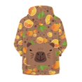 thumbnail image 2 of Chririnla Funny Capybara Orange Pattern Youth Zip Up Hoodie Lightweight Long Sleeve with Pockets Casual Athletic Outerwear Teens Size 6-9, 2 of 7