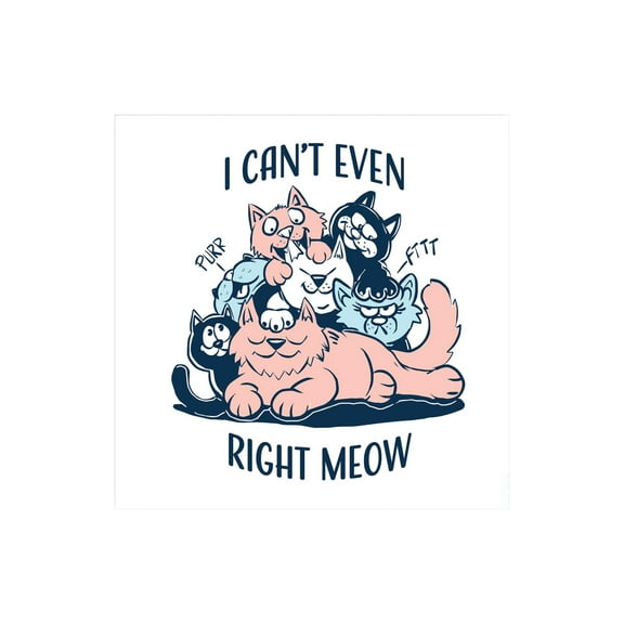 I Can't Even Right Meow Blue Pink Cats 12 x 12 Wood Wall Sign Plaque