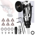 thumbnail image 1 of Machine à Chanfreiner Pneumatique Argentée Améliorée - Outil Portatif 30000 Tr/min pour Angles R/C, Métal/bois/acrylique - Inclut 6 Lames, 4 Roulements, Entrée d'Air US, Connecteur Rapide, Clés et Accessoires, 1 of 7