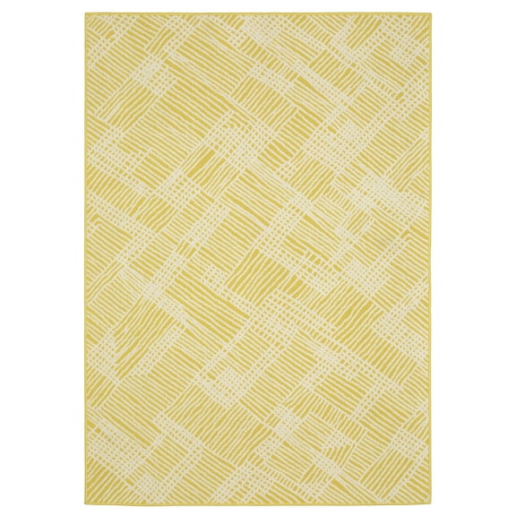 Woven Trends Compello - HAV08 - Classic Casual Style, Geometric Pattern, Living Room, Dining Room, Office, Pet Friendly & Fade Resistant, High Pile Polypropylene Area Rug in Yellow - 6' x 9'