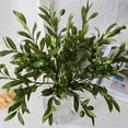 thumbnail image 3 of Mdesiwst 1Pc Artificial Olive Leaf Branch with Stem Faux Green Plants Greenery Home Table Centerpiece Wedding Decoration, 3 of 7