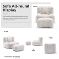 thumbnail image 4 of GOMAFO Bean Bag Chair with Footstool, Light Gray Lazy Sofa Chair for Adult, Comfy Couch for Living Room, Bedroom, Apartment, 4 of 11