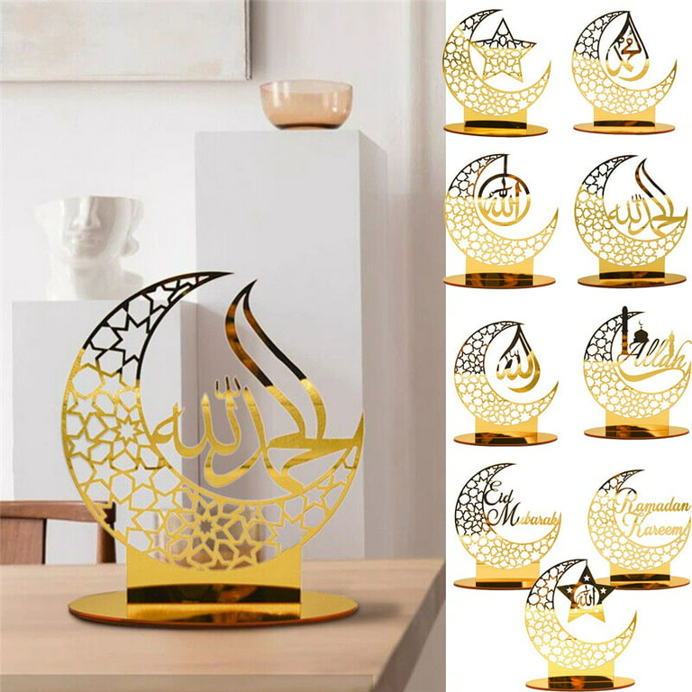 Acrylique Eid Mubarak Table Décoration LED Ramadan Lampe de Table