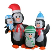5 '5' Black et orange Penguin Penguin Family Christmas Yard Art Decor