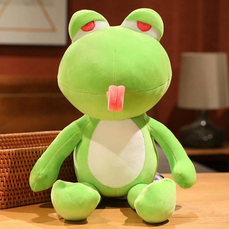 Taize Frog Doll Pillow Soft Cute Tongue-out Green Frog Plushies