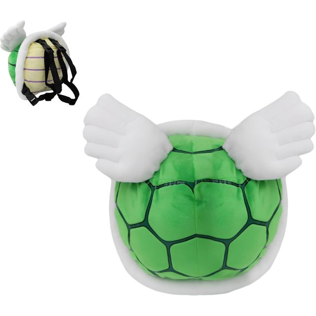 Un regalo lindo Mochila de tortuga con alas de ángel y caparazón de tortuga verde, accesorios para disfraz de cosplay, juguete de peluche suave de 11,4 pulgadas.