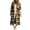 Brown, variant on Womens Plaid Long Overcoats, Hooded Long Sleeve Wool Blend Peacoat Calf Length Winter Fall Jackets (L, Red)