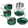 thumbnail image 1 of Granitestone Emerald Collection 10 Piece Pots and Pans Set with Ultra Nonstick Stainless Steel Stay Cool Handles, Oven & Dishwasher Safe, 1 of 8