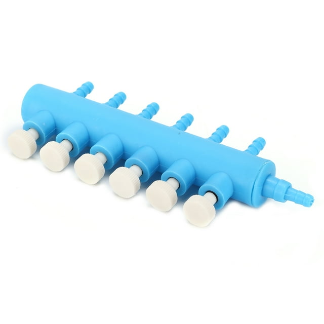 Válvula de aire para acuario, divisor de flujo de aire de oxígeno para tanque de peces de plástico ajustable para equipos de dióxido de carbono de 1 a 6 con válvula