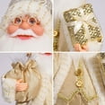 thumbnail image 3 of Todaioua 12" Christmas Santa Figurines Standing Santa Claus Figure Wearing Coat Clothes & Boots, Gifts Bag and Present Box in Arms, Gifts for Holdiday Winter Home Table Xmas Party, 3 of 6
