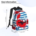 thumbnail image 2 of Yield Red Funny Crab on Blue Stripe Print Backpack for Women Men, Lightweight Casual Travel Daypack, Classic Basic College Backpack, Middle School Bag, 2 of 5