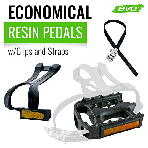 EVO Adventure Plus Pedals w// Toe Clips /& Straps Bike