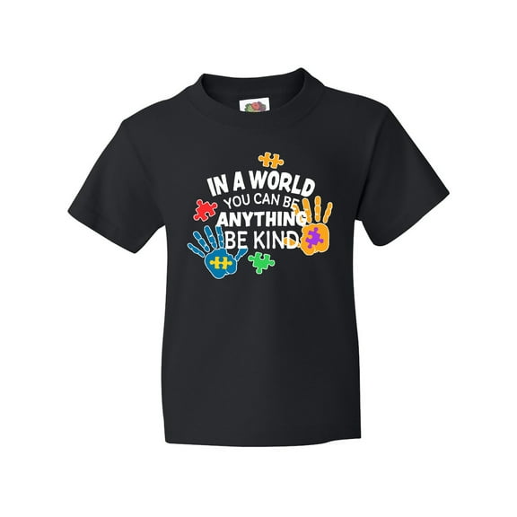 Inktastic In a World You Can Be Anything Be Kind Autism Awareness Youth T-Shirt