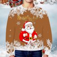 thumbnail image 2 of MQLKF Men Winter Autumn Casual O Neck Long Sleeve Christmas Printed Pullover Sweatshirt Top Blouse Soft Loose Warm Men Hoodie, 2 of 5