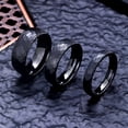 thumbnail image 3 of Men's and Women's Black Hammered Tungsten Steel Ring, 3 of 4