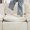 thumbnail image 5 of Oversized Cloud Sectional Sofa Couch with Movable Ottoman, 3-Seater Modern Modular L-Shape Comfy Boneless Corduroy Upholstered Sofa Couches with Deep Seat for Living Room, Apartment, White, 5 of 9