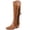 Brown, variant on Women's Western Fringe Knee High Cowboy Boots Embroidered Studded Pointed Toe Chunky Heel Booties