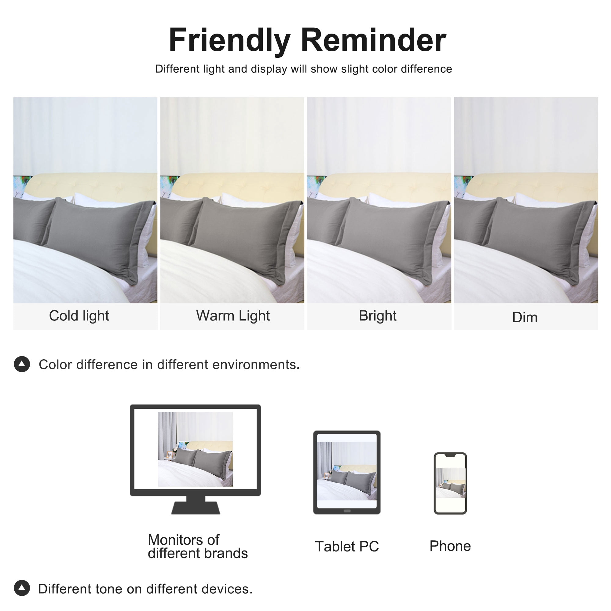 Unique Bargains Pillowcases Soft Microfiber Pillow Shams Set of 2 Standard Grey