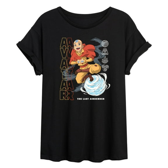 Avatar - The Last Airbender - Aang Air Bending -Womens Oversized Graphic T-Shirt