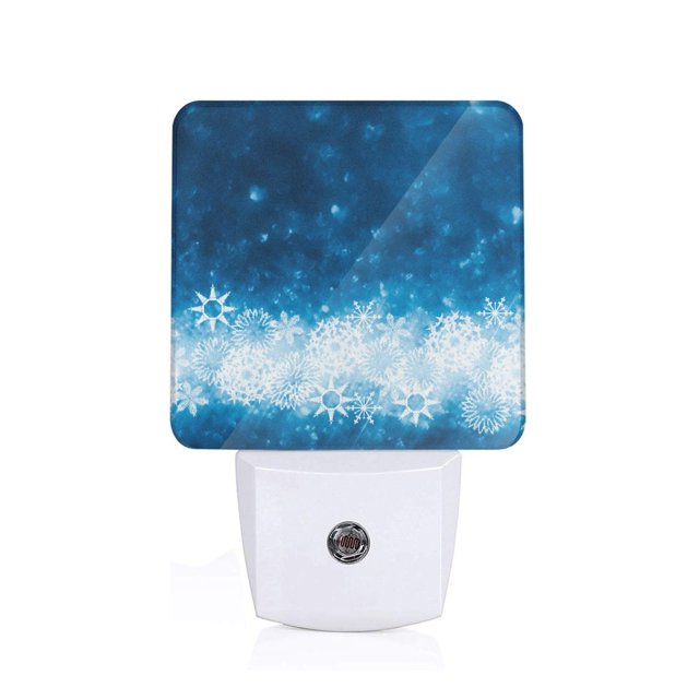 Balery Blue Glitter Sparkles Luz Nocturna LED con Sensor Automático, Enchufe con Sensor Crepuscular, Luz Suave de 0.5W para Dormitorio, Pasillo, Baño-EU