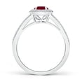 thumbnail image 2 of ANGARA Natural Round Ruby Split Shank Ring with Diamond Halo in 14K White Gold for Women (Size-5mm) | July Birthstone Jewelry for Her, 2 of 8