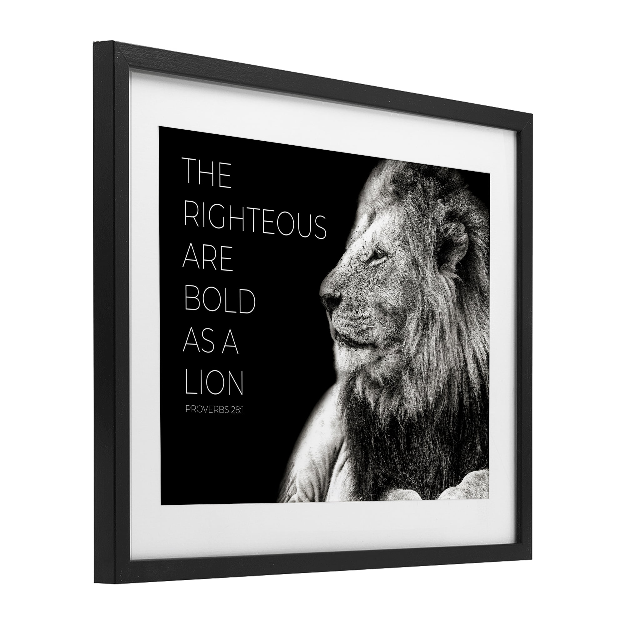 Stupell Industries The Righteous Bold As A Lion Black Framed Print Under Glass, design by Shelley Lake