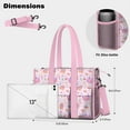 thumbnail image 5 of Teacher Tote Bag,Classic Princess Pattern Teacher Utility Tote Bag,Large Work Tote Bags for Women with Multiple Pockets,Top Zipper Closure,13.8x10.6x6.7 Inch, 5 of 5