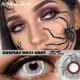thumbnail image 1 of 1 Par De Lentes Multicolores Anuales Para Maquillaje De Halloween De Contacto De Color Rojo Negro Con, 1 of 4