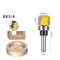 thumbnail image 2 of 6mm/6.35mm/8mm Poignée Bol et Plateau Bit de Routeur Diamètre 1-1/8 Extrémité Ronde Coupe-Bordure Coin Rond Bit de Routeur, 2 of 7