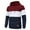 Winered/White/Navyblue, variant on Satankud Men's Pullover Hoodies Plaid Jacquard Color Block Long Sleeve Casual Hooded Sweatshirts with Kanga Pockets Yellow/White/Navyblue L