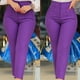 thumbnail image 4 of Pantalones de vestir Prolriy para mujer, tallas grandes, cintura alta, elásticos, para trabajo, informales, rectos, de negocios, con bolsillo, color morado, talla S, 4 of 4