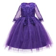 thumbnail image 1 of Vestido de niña, vestido de princesa con mangas de red y gasa de red, 1 of 6