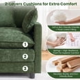 thumbnail image 2 of Accent Chair with Ottoman, Legahome 40"Wide Oversized Chenille Upholstered Lounge Chair, Comfy Reading Armchair with 3 Pillows, Barrel Chair Reading Chair for Living Room Bedroom, Green, 2 of 10