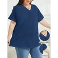 thumbnail image 3 of Oryer Womens Plus Size Tops Short Sleeve Shirts Tunic Summer Tops V Neck Casual Blouses, 3 of 6