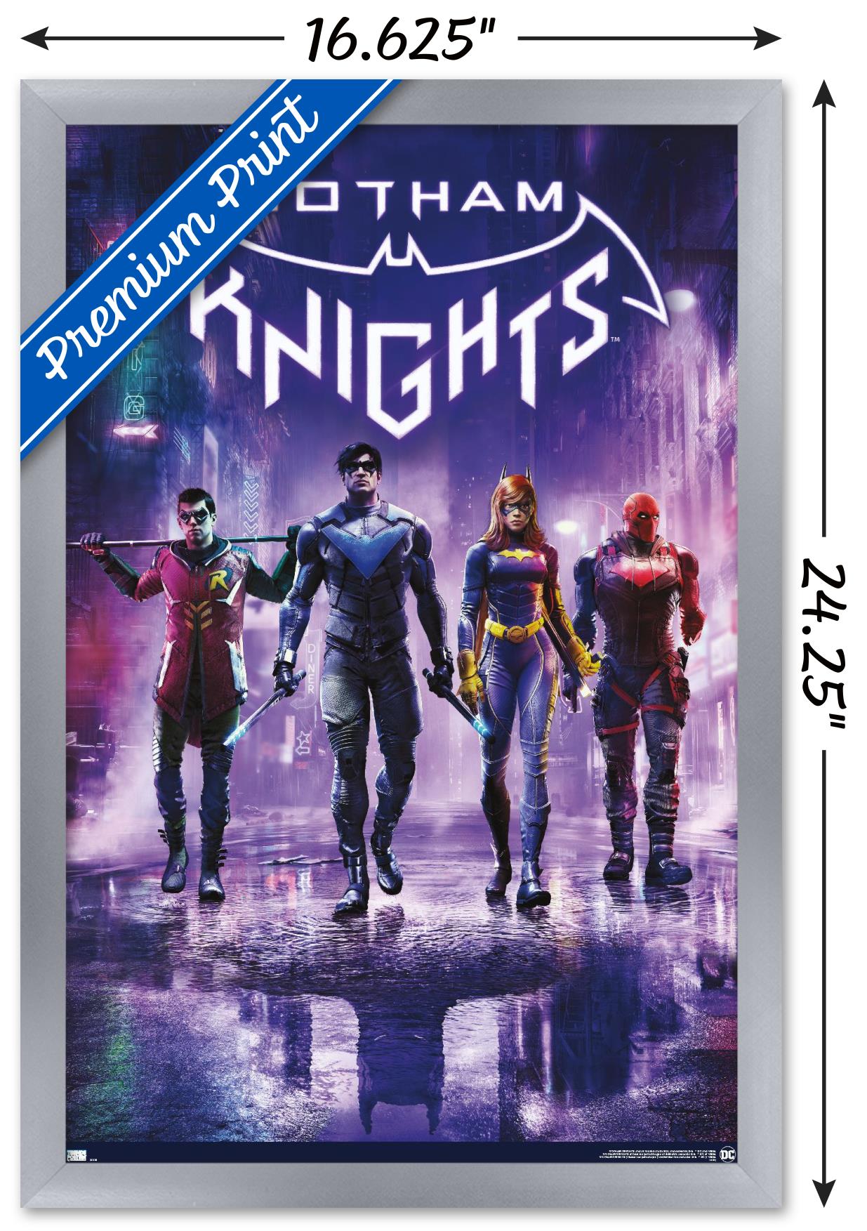 DC Comics Gotham Knights - Key Art Wall Poster, 14.725" x 22.375" Framed