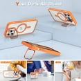 thumbnail image 3 of KOMI Magnetic Case for iPhone 13 Pro Max Case with Camera Stand [Compatible with MagSafe] [Military Drop Tested] Shockproof Slim Clear iPhone 13 Pro Max Phone Case for Women Men Orange, 3 of 4