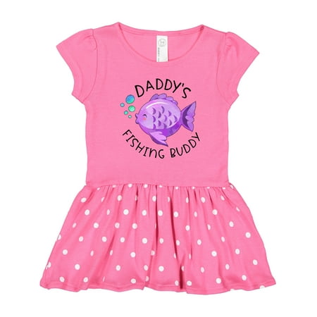 

Inktastic Daddy s Fishing Buddy with Cute Purple Fish Gift Toddler Girl Dress